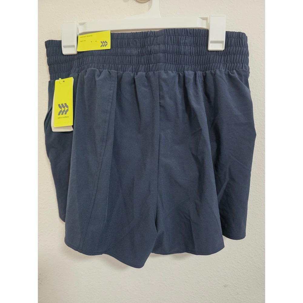 All in Motion Womens High Rise Woven Shorts Navy Blue Size M NWT Activewear - Picture 2 of 3